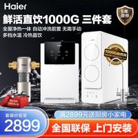 百亿补贴：海尔 Haier 净水器家用直饮机RO反渗透自来水过滤1000G速热管线10H22套装