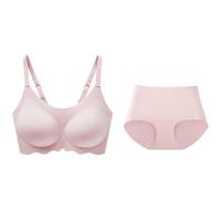 移动端、京东百亿补贴：都市丽人 内衣女无钢圈薄款聚拢胸罩透气无尺码无痕文胸套装2B351S