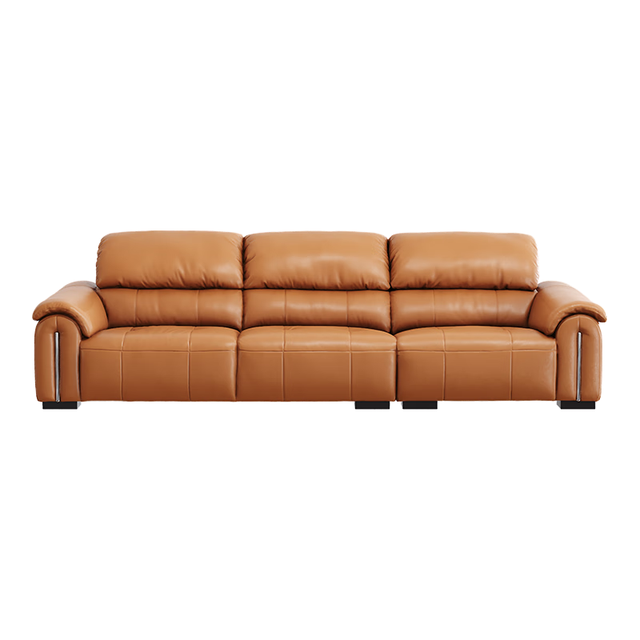 芝华仕 中古风真皮沙发大象耳朵小户型客厅家具2025芝华士3178橙2.9m 2.9m|赤霞橙|摔纹头层牛皮