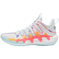 XTEP特步门店同款鏖战5代篮球鞋男鞋2025秋耐磨实战球鞋975319120009 经典白/芍药紫/金菊黄 39