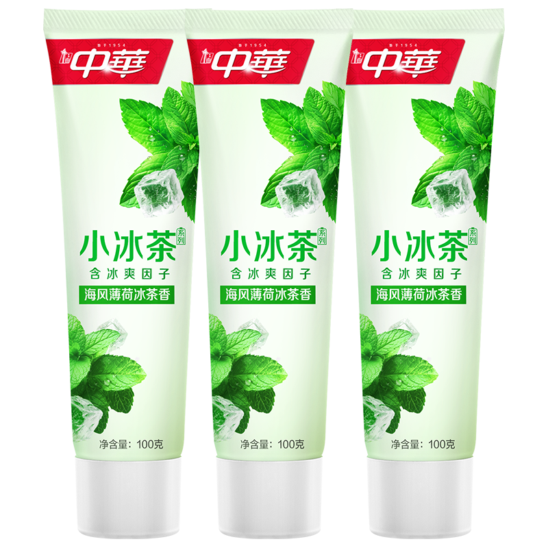 中华 小冰茶牙膏 海风薄荷 100g*3支