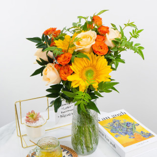 京东鲜花 橘子汽水夏日花束