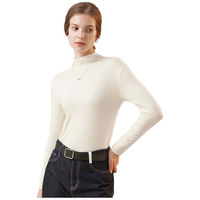 猫人保暖内衣女半高领德绒发热防风保暖内搭春秋薄保暖打底衫2025 白色 M