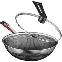 RAZ 德国不粘锅炒锅316不锈钢炒菜锅家用锅具平底锅燃气灶电磁炉通用 内径32，外径 34cm