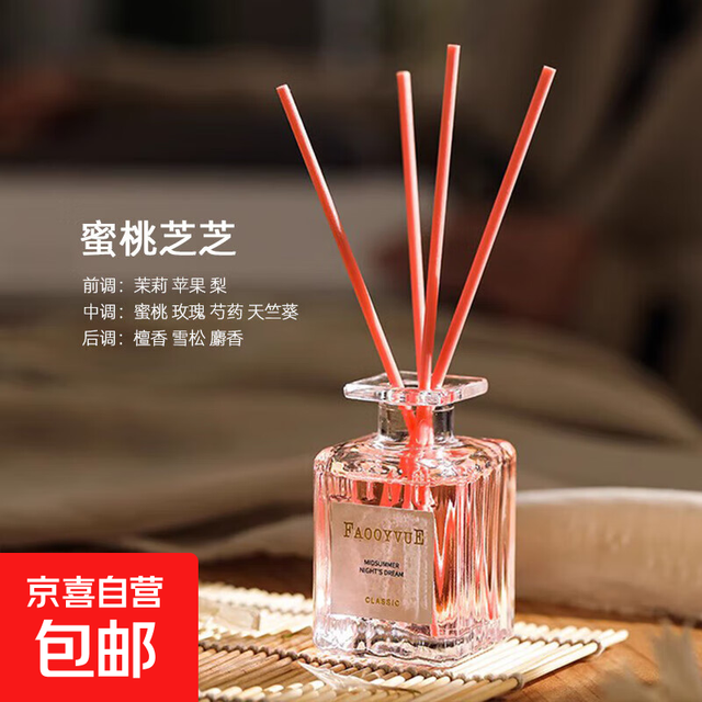 诗芒 2024网红新款车载木质香薰精油家用卧室香氛自然空气清新剂 [芝芝蜜桃]-单瓶装