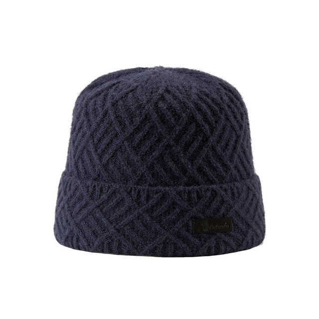 移动端：快乐狐狸 Actionfox 双层护额针织帽秋冬大头围防寒保暖护耳毛线帽