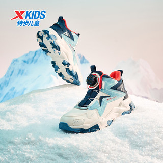 XTEP特步【凌峰】童鞋儿童棉鞋男童中大童御寒保暖山川河流剪影旋钮扣棉鞋 帆白/夜蓝 39