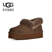 PLUS会员：UGG 秋季女士舒适茸毛鞋领厚底休闲