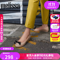 melissa 梅丽莎）23年女士休闲单鞋经典鱼嘴芭蕾鞋33891 米色/黑色（AM782） 37