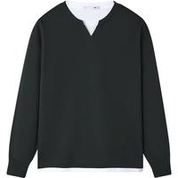 海澜之家 【假两件】25秋季新街潮V领简约时尚撞色保暖针织男士卫衣