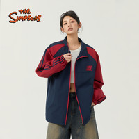 the Simpsons 辛普森一家男装运动夹克外套女秋季新款立领拼接防风情侣学生校服