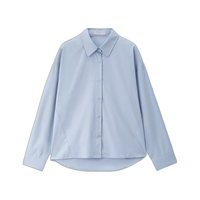 佐丹奴知识分子风衬衫女纯棉府绸宽松廓形长袖衬衫女13345865