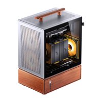 乔思伯(JONSBO) T7手提机箱MATX铝合金主机箱左手台式机便捷式迷你台式机玻璃侧透紧凑型mini小机箱Type-c T7 银色(铝制外壳/支持MATX主板/左手机箱)