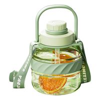 南极人大容量塑料杯女生高颜值大肚杯儿童耐高温吨桶吨运动水壶夏 薰衣紫1300ml【PC】