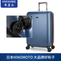 单拉杆箱万向轮托运旅行箱女时尚登机箱包箱子男大容量行李箱纯pc双拉杆幻彩蓝29