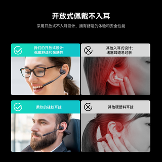 Hamedal/耳目达 OW10 气传导不入耳 黑色 蓝牙耳机