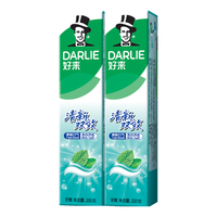 DARLIE好来(原黑人)清新双效牙膏去口气去渍固齿2支400g 400g*1套 【清新双效】去渍固齿