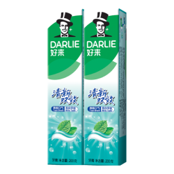 好来 清新双效牙膏去口臭去渍固齿2支400g