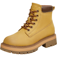 他她 户外英伦风大黄靴女靴加绒复古工装靴短靴