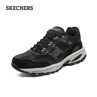 斯凯奇（Skechers）男鞋秋季复古潮流百搭运动鞋休闲老爹鞋237067 黑色/炭灰色/BKCC 42