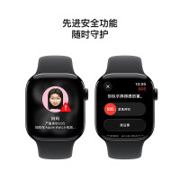 苹果 Apple Watch Series 11 智能手表 GPS版 42mm 亮黑色 铝金属 黑色运动型表带 S/M