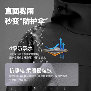 骆驼户外冲锋软壳衣外套男25秋冬加绒夹克黑色防风百搭休闲 S