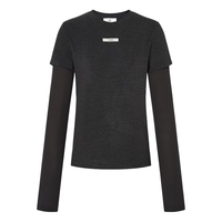 MO&Co. MBE4TEE014 轻磨毛 深花灰色 M 女士T恤两件套