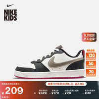 NIKE 耐克 官方NIKE COURT BOROUGH LOW 2 SE 耐克酷菠萝大童运动鞋DJ0040 100白/金属青灰/灰黑/深粉 37.5