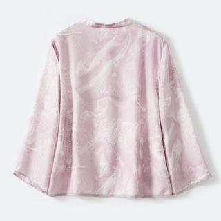 金菊 【新中式真丝衬衫】锦绣印花100%桑蚕丝秋秋长袖女式衬衫