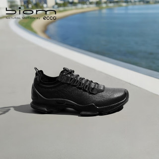 ecco 爱步 BIOM C 25年早春牛皮城市跑步运动鞋男 健步800444 黑色41