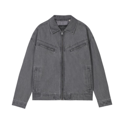 Levi's 25年秋冬男士美式复古水洗做旧休闲牛仔夹克外套 墨灰 L