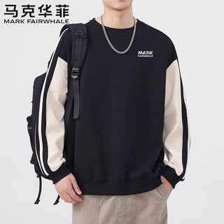 马克华菲卫衣套头圆领长袖T恤男春秋款美式条纹宽松休闲上衣