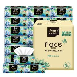 洁柔 抽纸 艺术油画Face4层100抽*16包  M码大尺寸卫生纸 整箱纸巾