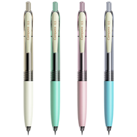 齐心 顺滑速干按动中性笔签字笔水笔棕色笔杆 0.5mm双珠ST头 黑色 6支/盒 CPGP0074