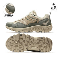 CAMEL骆驼登山鞋女士2025年秋季耐磨防滑减震山地徒步鞋户外运动鞋 F23B097002，微白/抹茶，女款 透网版 41