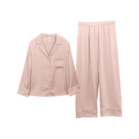 金三塔睡衣女真丝桑蚕丝素色简约可外穿简奢家居服