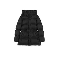 【匈牙利白鹅绒】LANCY/朗姿2025冬百搭抽绳收腰连帽羽绒服女