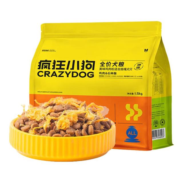 疯狂小狗 拼派肉松狗粮泰迪比熊博美小型幼犬成犬通用粮1.5kg