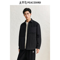 太平鸟男装羽绒服新中式轻薄男冬季衬衫羽绒保暖外套 黑色 3XL 黑色 第一批