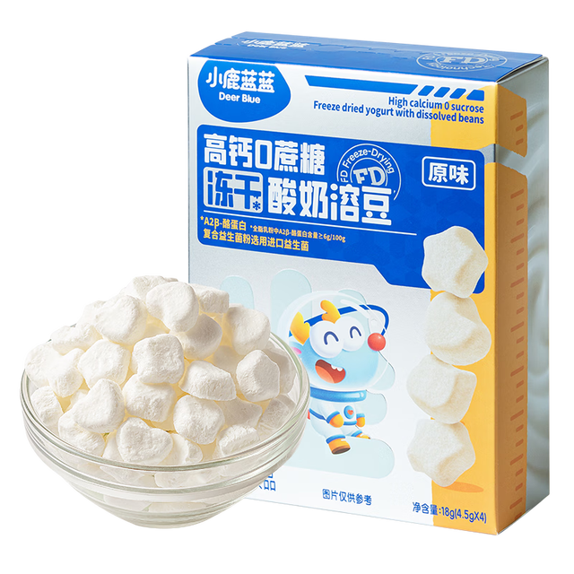 PLUS会员：小鹿蓝蓝 高钙水果酸奶溶豆/原味 18g