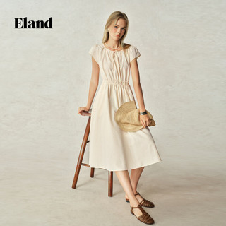 ELAND【风铃裙】衣恋连衣裙女A摆收腰格纹中长裙透气25夏 浅蓝色(51)L/Blue-B款F88T73 L /170