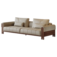 顾家家居(KUKA)顾家木艺 沙发中古风胡桃木实木直排客厅真皮沙发可PT8980FS 【顾家全层皮】三人位-约2.1M 胡桃木