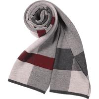 红豆(Hodo)羊毛围巾男秋冬季保暖加厚格子围脖送爸爸老公礼盒装 驼色