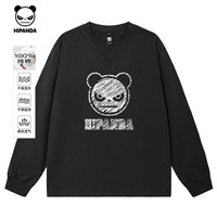 HIPANDA/你好熊猫 倒三角设计感 男士长袖T恤