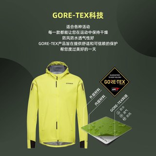 GOREWEAR跑步夹克goretex黑标防水透气防风舒适低碳跑步夹克男款 CONCURVE GTX JACKET -- 灰色 M