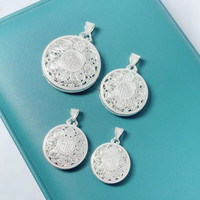 恋珍情足银999八宝罗盘吊坠福字足银项链女款长命锁 11.8g单吊坠