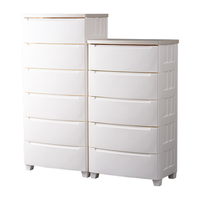 爱丽思（IRIS）薄型一体收纳柜免安装靠墙边柜抽屉式小户型夹缝柜卧室床尾柜超薄 5层【面宽56.9cm】浅型款