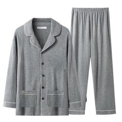 海澜之家 纯棉全棉翻领开衫 可外穿 长袖长裤家居服