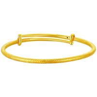 潮宏基传家宝事事圆满黄金素圈手镯足金童镯宝宝空心 计价 H