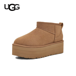 UGG秋季女士舒适时尚经典迷你纯色厚底保暖休闲短筒雪地靴1135092 36